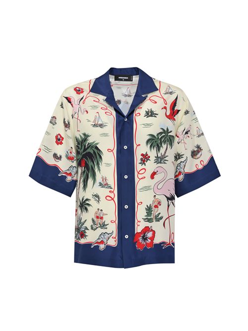 Camicia bowling Aloha Souvenir in seta DSQUARED2 | S71DM0835 D35476001S